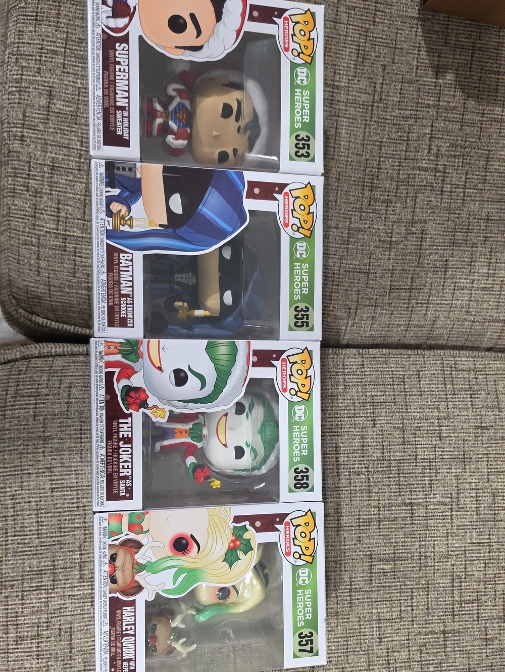 Funko DC Super Heroes Holiday Pops Set - Green, Red, Blue, Blonde